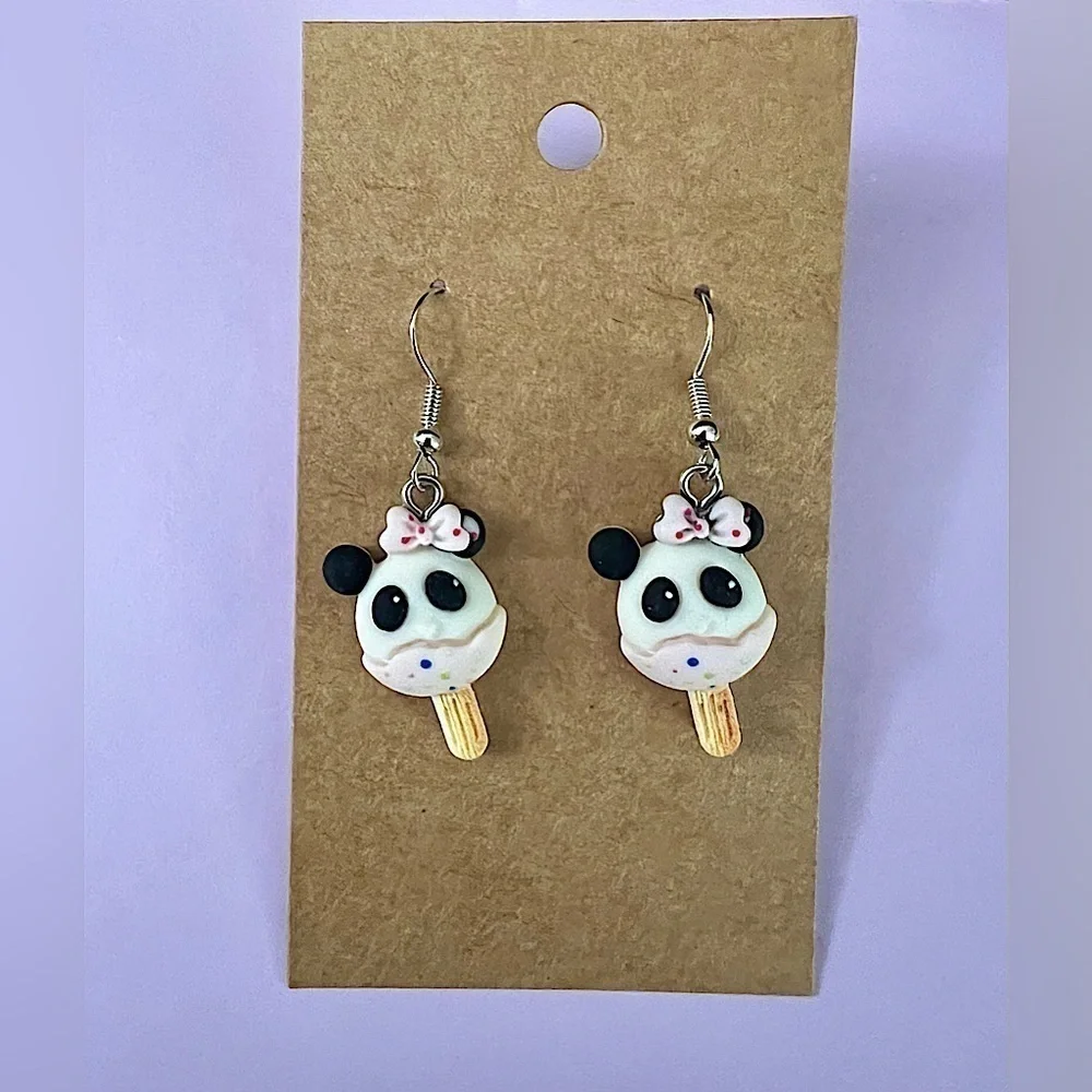 New Panda ice cream earrings